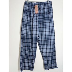 NWT Essential Sleepwear Men’s Relaxed Fit Pajama Pants Plaid Cotton Blend Sz L
